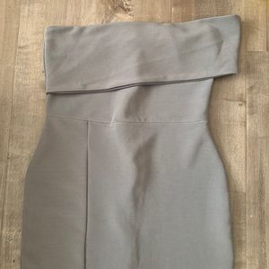 Long Gray One Shoulder Dress